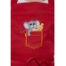 Фартук детский красный с вышивкой Мышонок в кармане